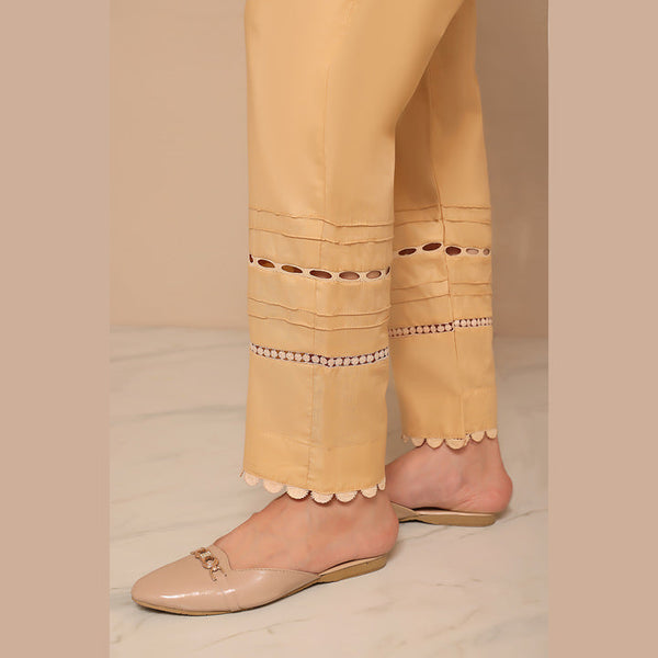 Skin Pintuck and lace Cotton Trouser WRT-012